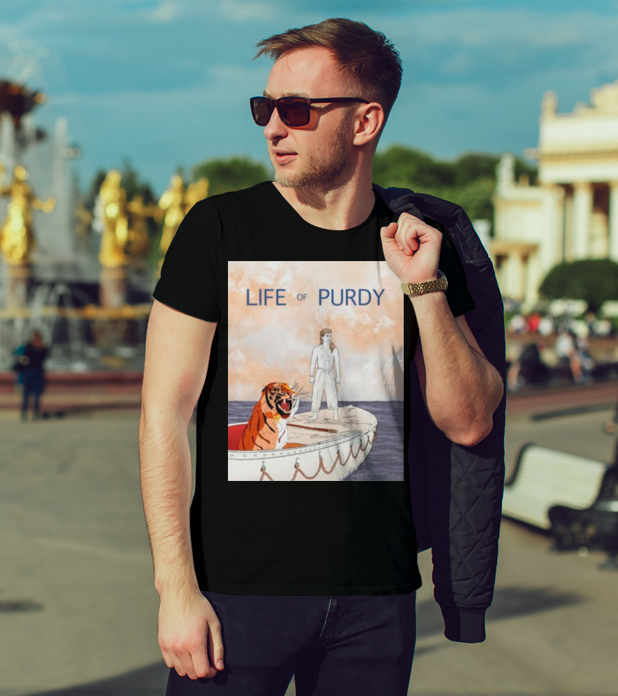 Life Of Purdy Adventure With Tiger On Boat T-Shirt