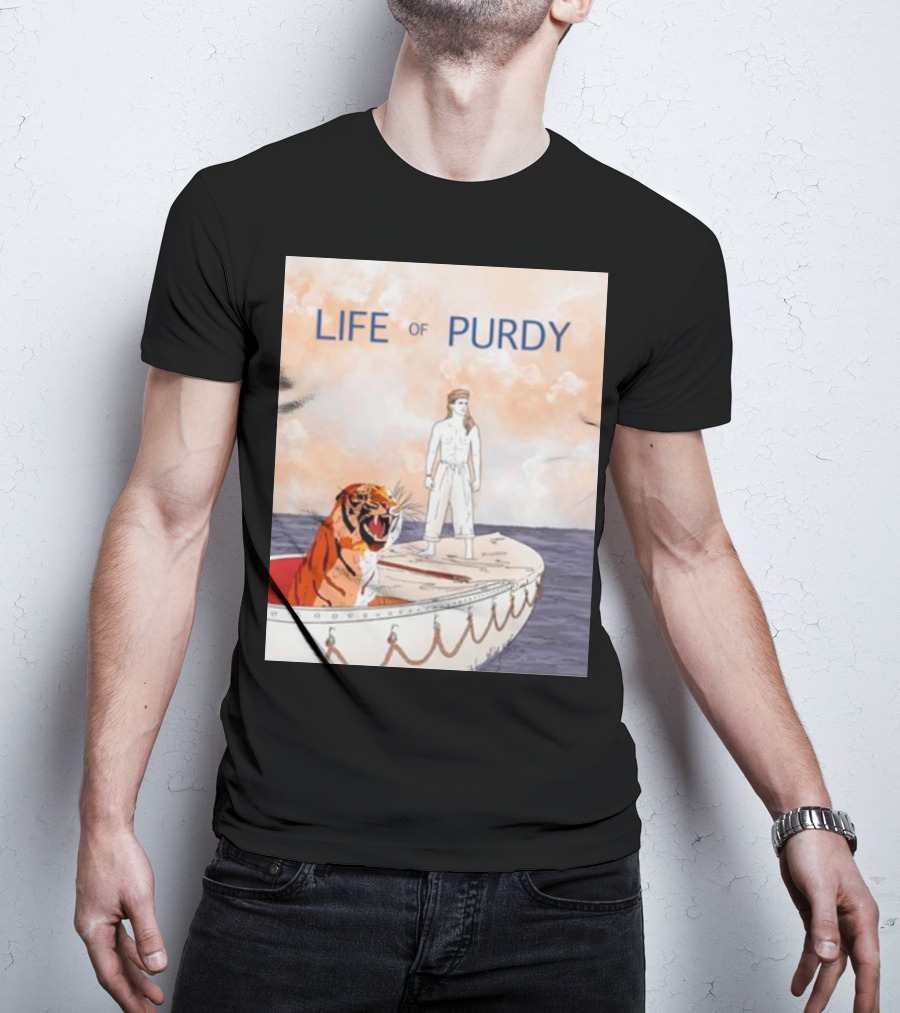 Life Of Purdy Adventure With Tiger On Boat T-Shirt
