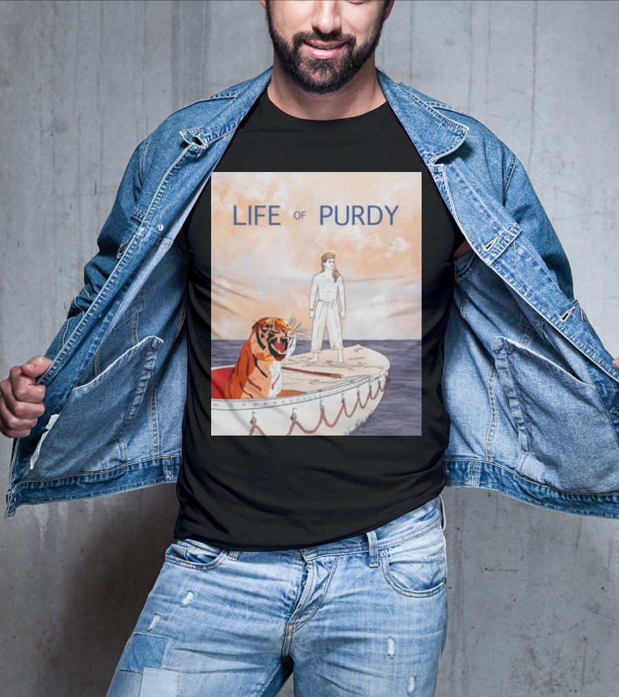 Life Of Purdy Adventure With Tiger On Boat T-Shirt