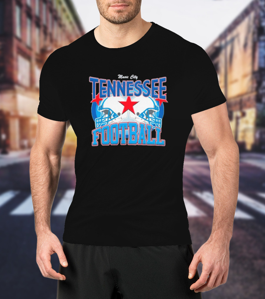 Music City Tennessee Football Helmets Star T-Shirt