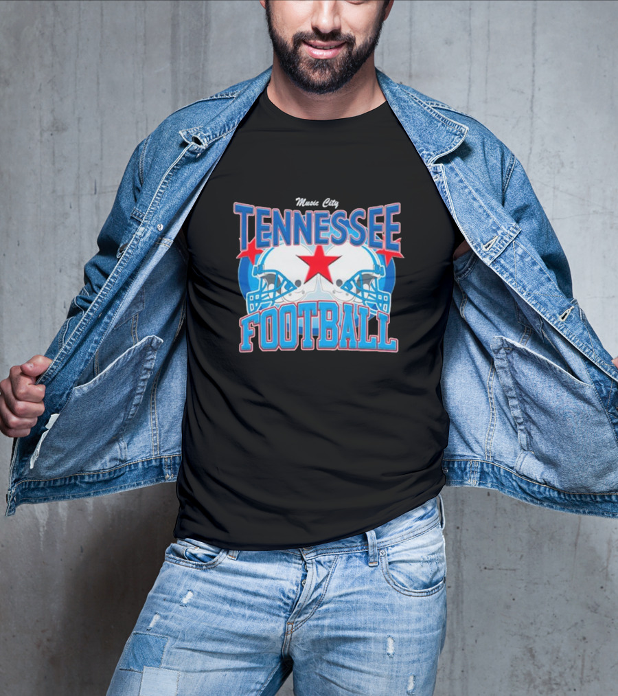 Music City Tennessee Football Helmets Star T-Shirt