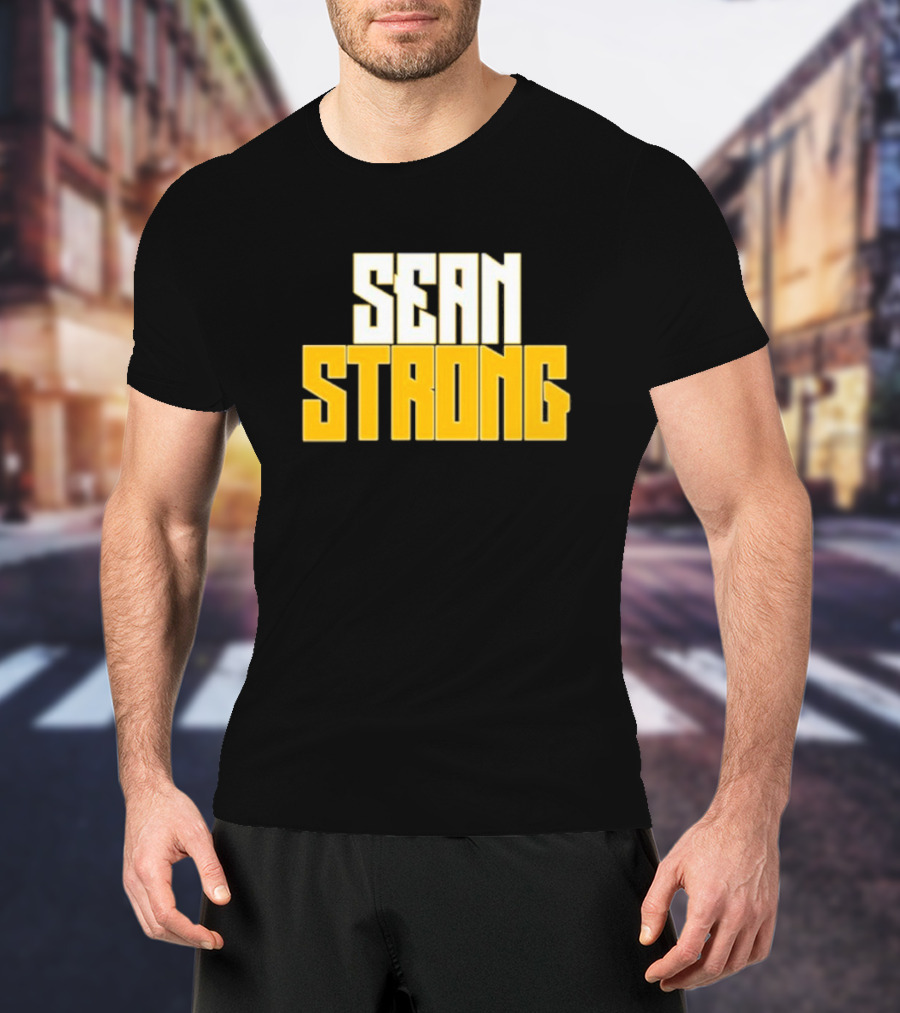 Sean Wallace SEAN STRONG Bold Yellow Block Letters T-Shirt