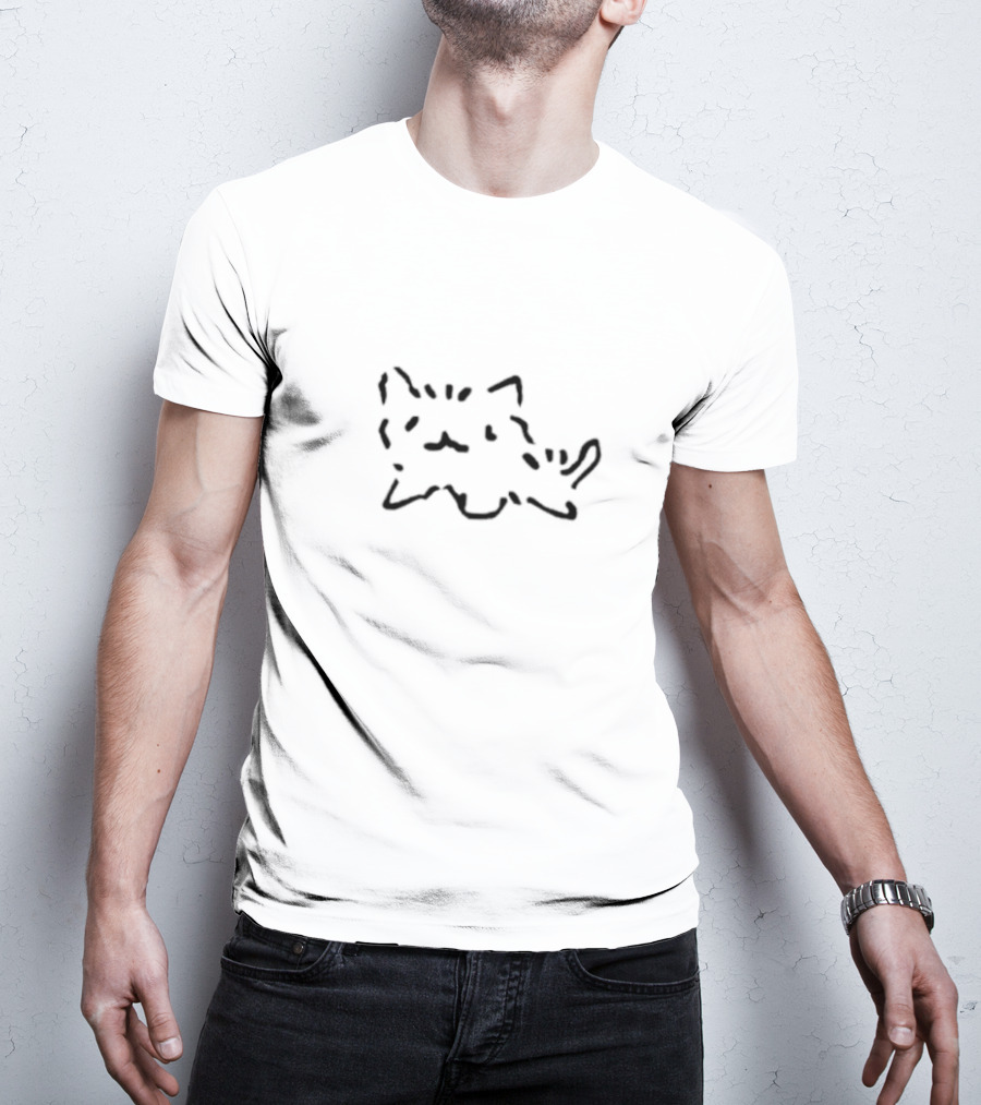 Cat Pukicho Freaky Face Drawing T-Shirt