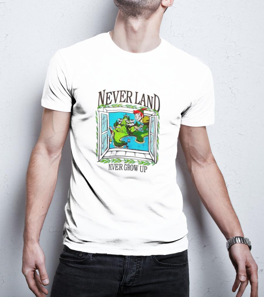 Neverland Never Grow Up Window Disney Peter Pan T-Shirt