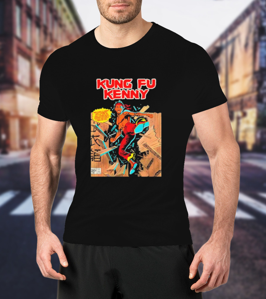 Kung Fu Kenny Comic Style Action Kick T-Shirt