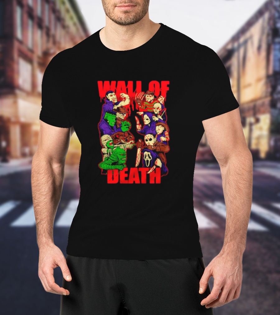 Wall Of Death Monster Horror Icons Collage T-Shirt