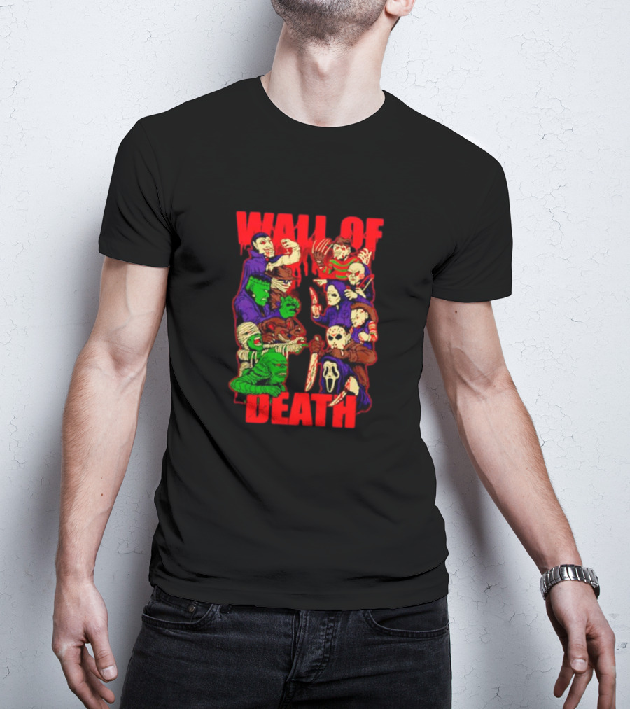 Wall Of Death Monster Horror Icons Collage T-Shirt