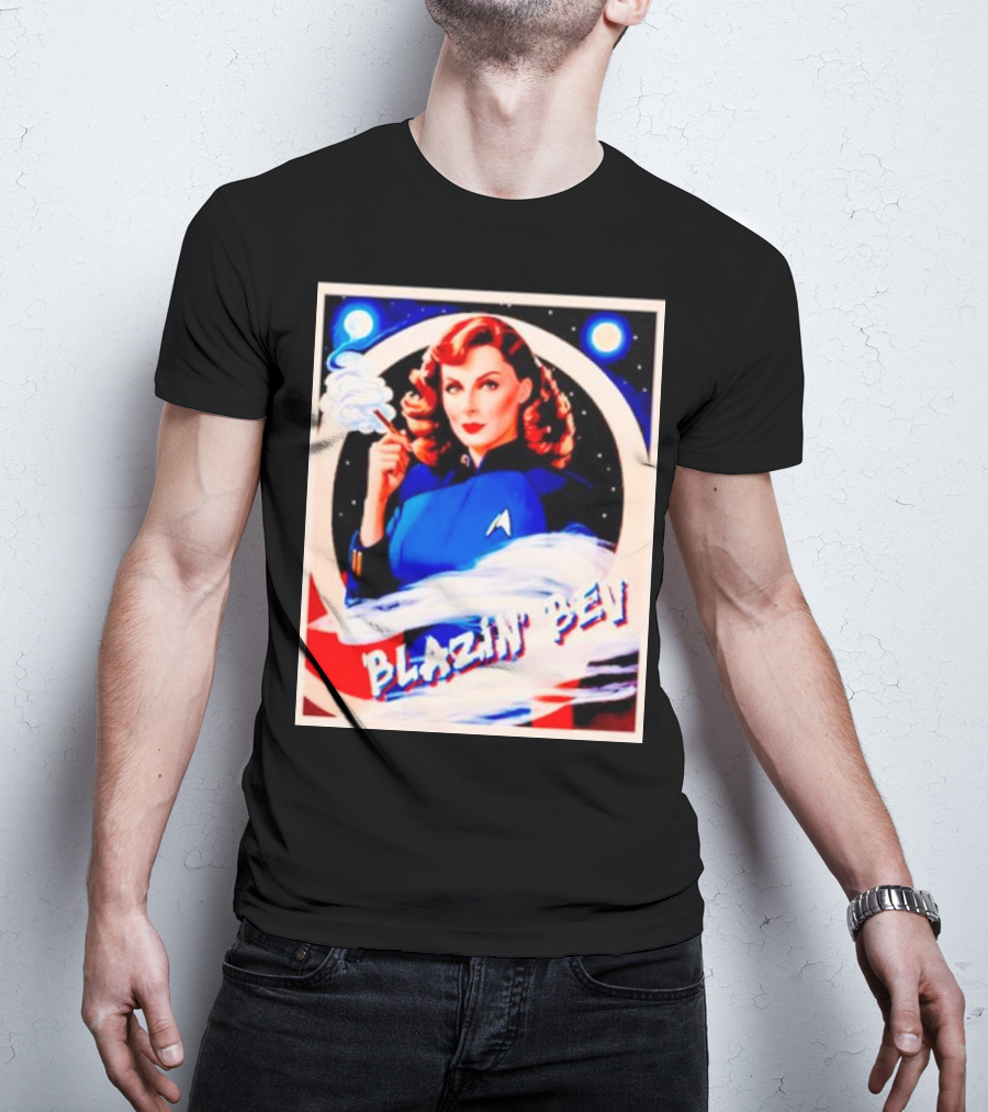 Blazin' Bev Retro Space Pioneer With Star Emblem T-Shirt