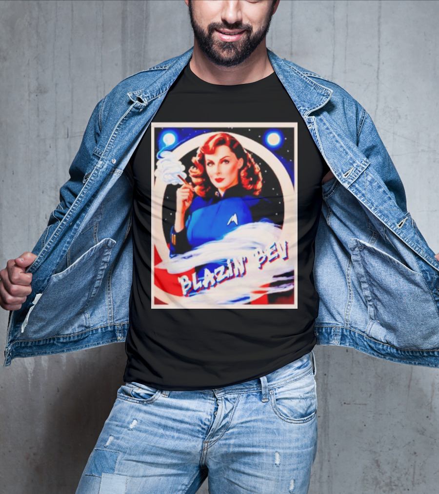 Blazin' Bev Retro Space Pioneer With Star Emblem T-Shirt