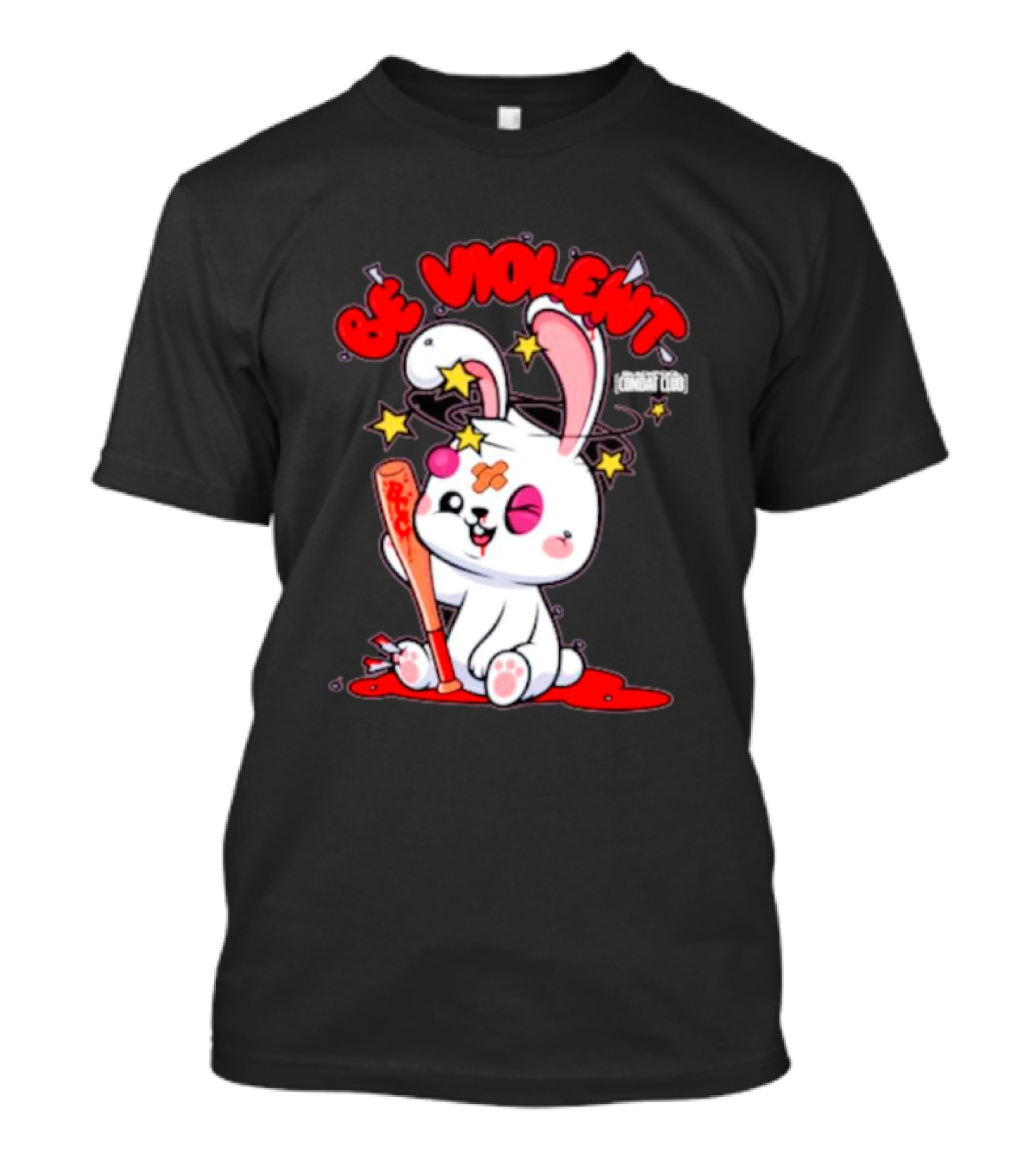 Blackpool Combat Club Be Violent Bunny With Bat T-Shirt