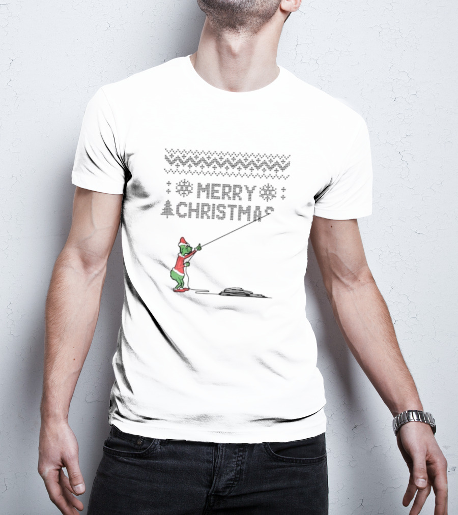 Funny Grinch Merry Christmas Santa Vibe Ugly T-Shirt