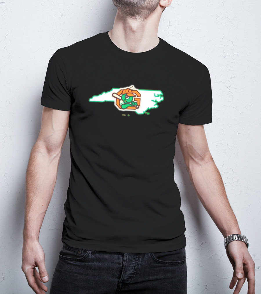 Greensboro Grasshoppers 2024 North Carolina Vantage Stat Logo Baseball T-Shirt