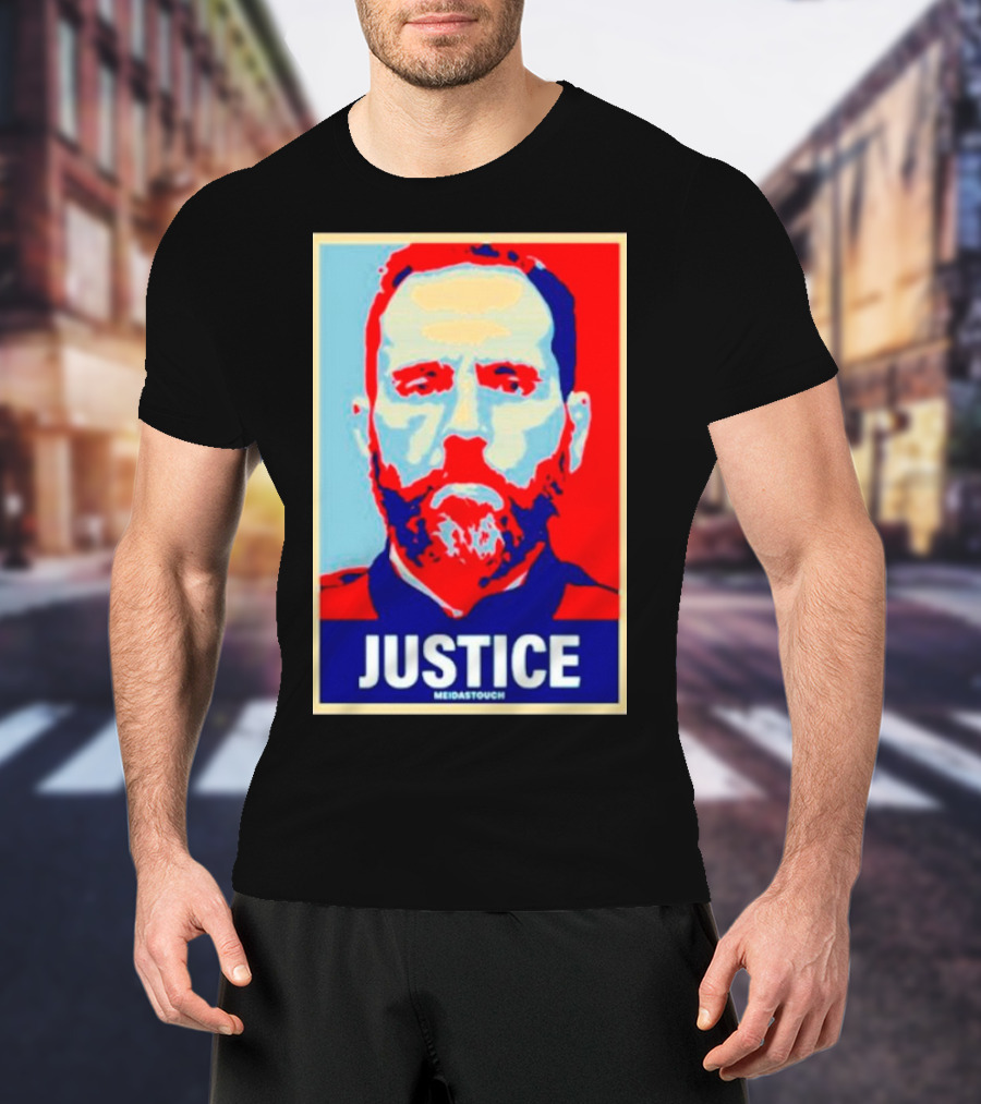 Justice Poster Style Image With MediasTouch Text T-Shirt