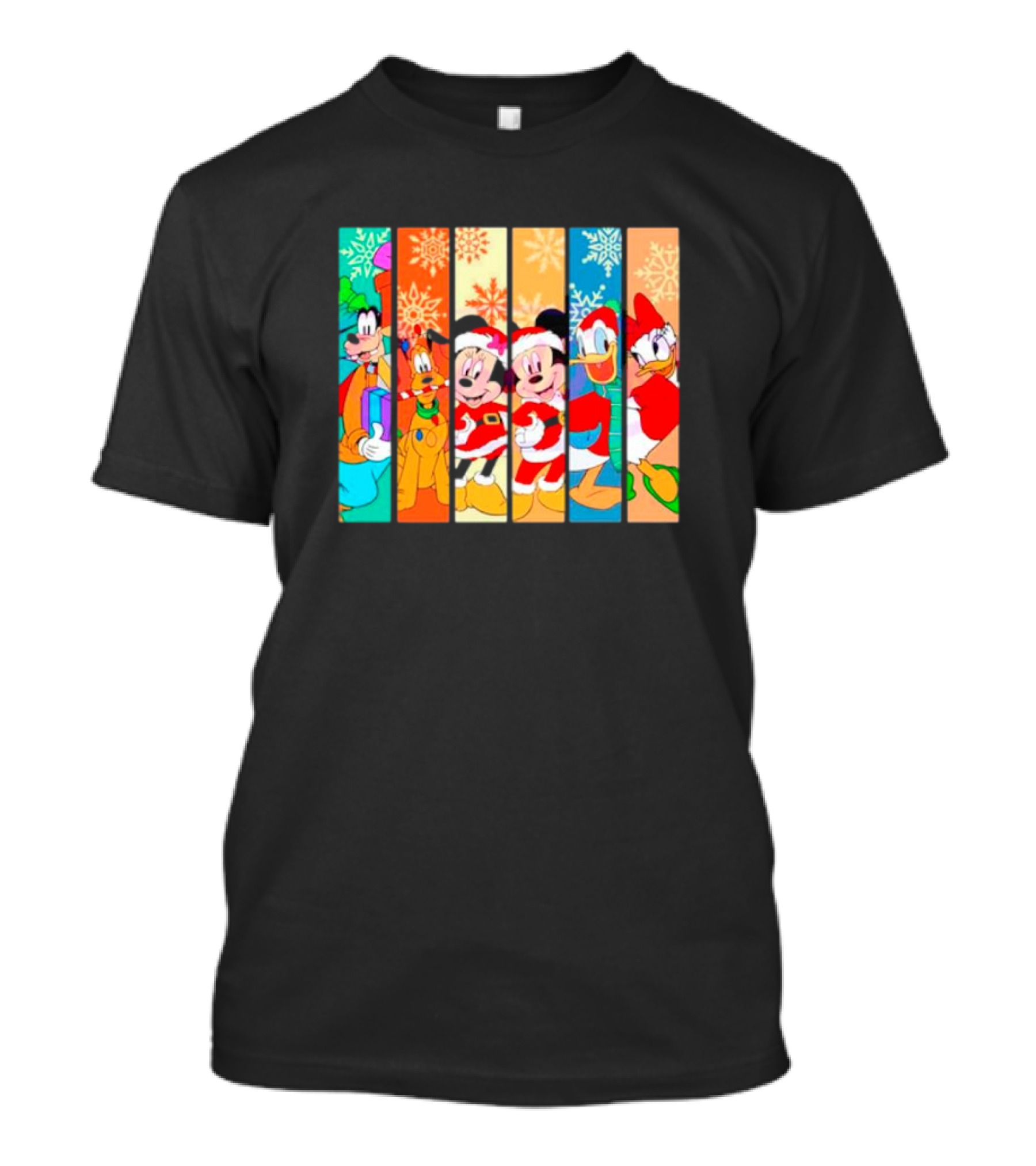 Mickey And Friends Christmas Santa Snowflakes Festive Vibe T-Shirt
