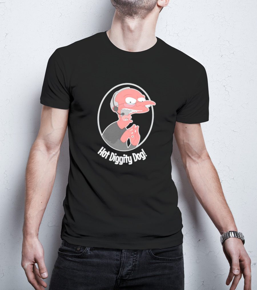 Hot Diggity Dog Mr. Brennan Cartoon Character Iconic T-Shirt