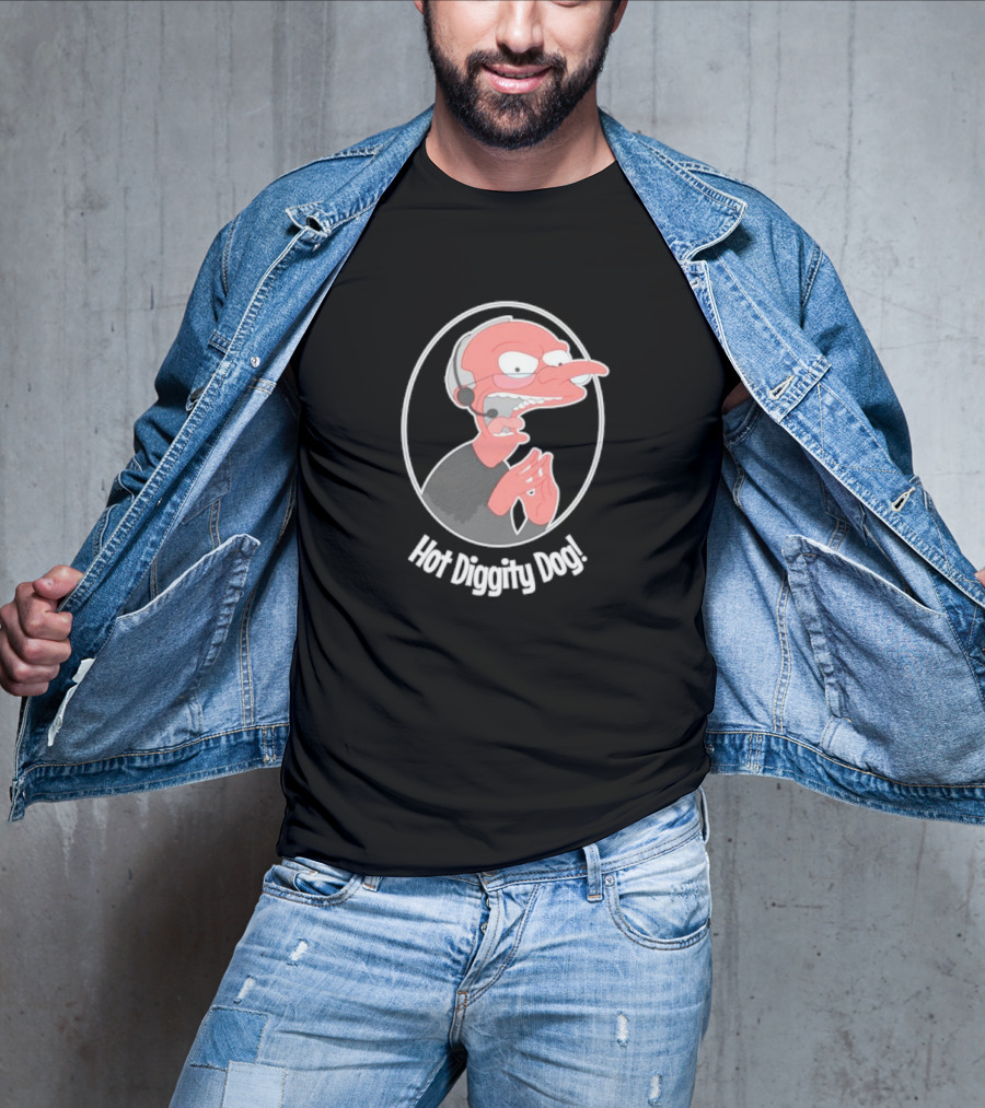 Hot Diggity Dog Mr. Brennan Cartoon Character Iconic T-Shirt