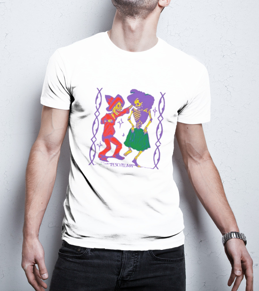 Peso Pluma Calacas Bailando Skeletons In Dance T-Shirt