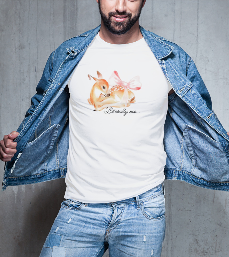 Coquette Fawn With Red Bow Literally Me T-Shirt
