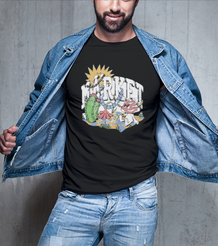 Market Fantasy Farm Mushroom Cactus Sunburst T-Shirt