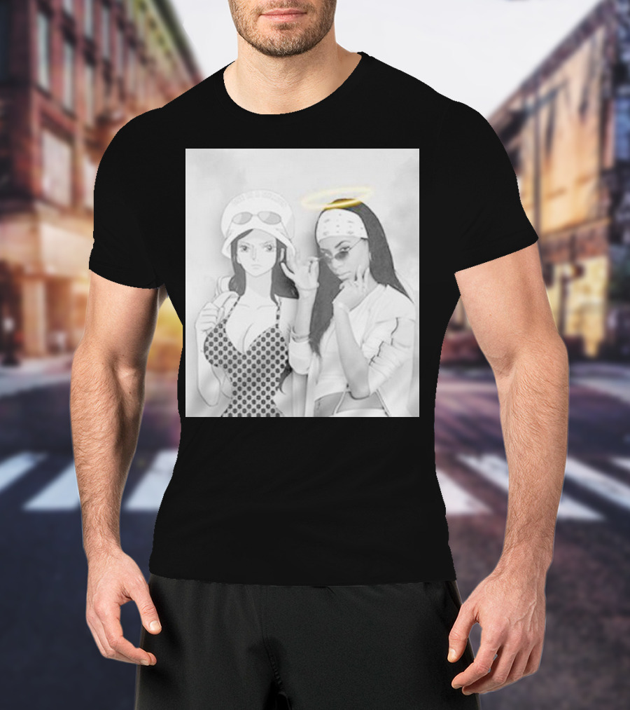 Aaliyah X Nico Robin One Piece Halo Bandana Duo T-Shirt