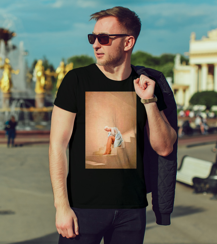 Ariana Grande Staircase Poster Style Sitting On Steps T-Shirt