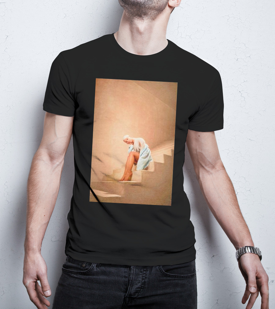 Ariana Grande Staircase Poster Style Sitting On Steps T-Shirt