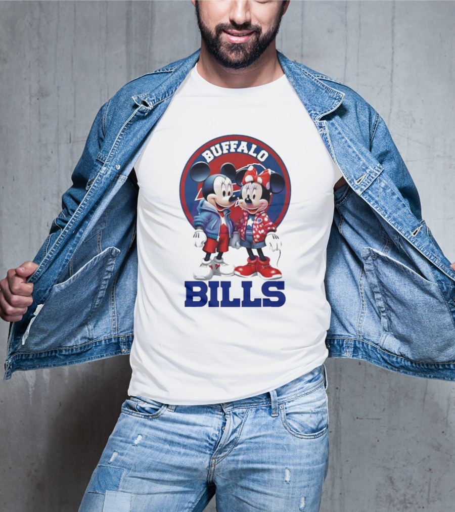 Buffalo Bills Mickey And Minnie Mouse In Team Spirit T-Shirt