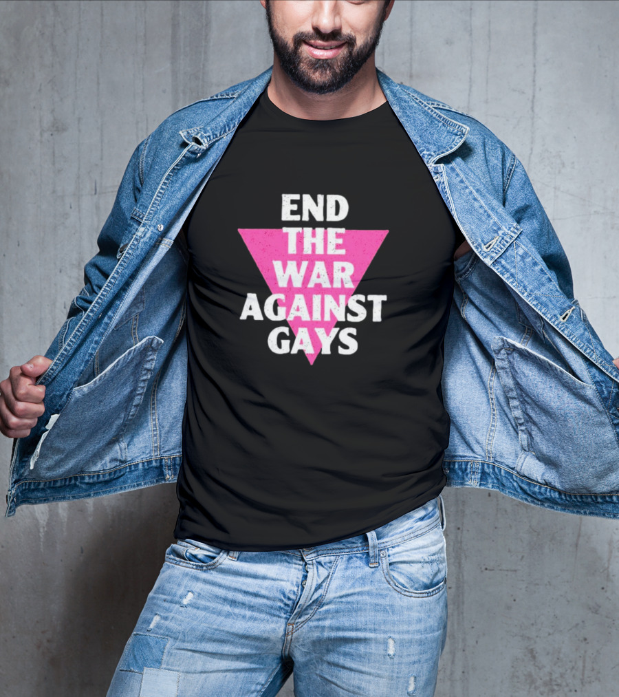 End The War Against Gays Pink Triangle T-Shirt