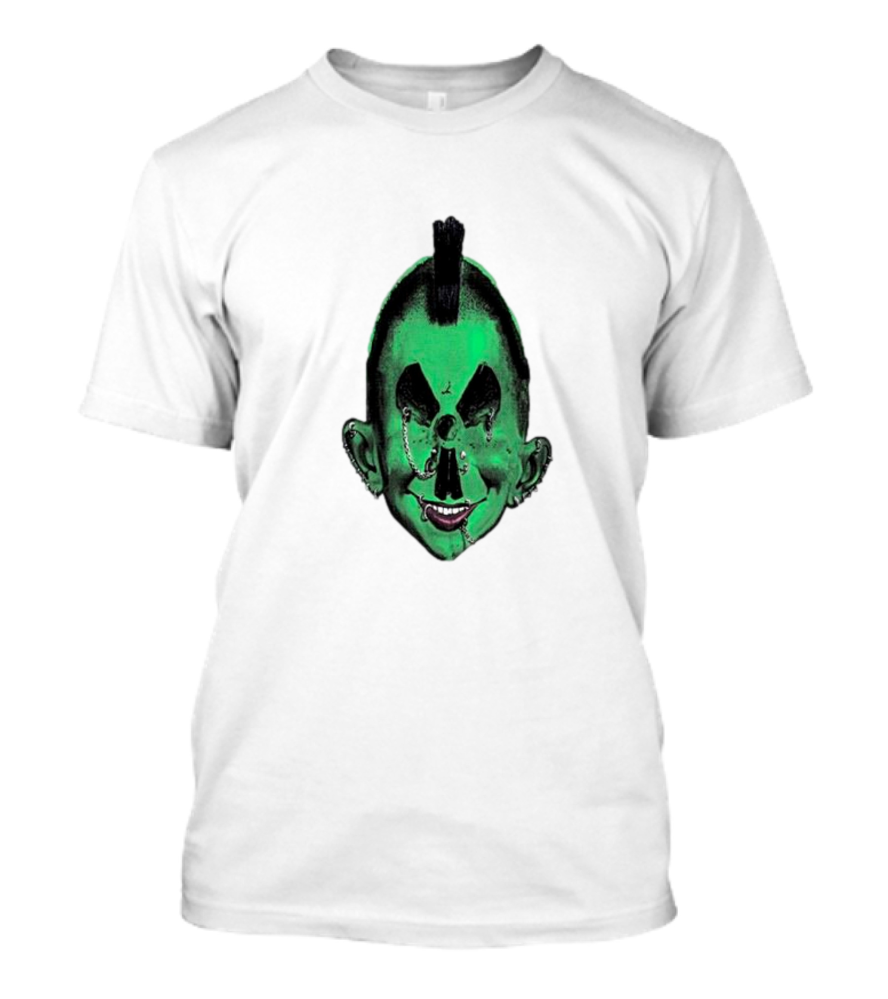 Hard Jewelry Willy Warhol Green Punk Face T-Shirt