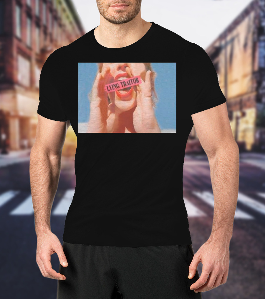Lying Traitor Shouting Red Lips Hand Gestures T-Shirt