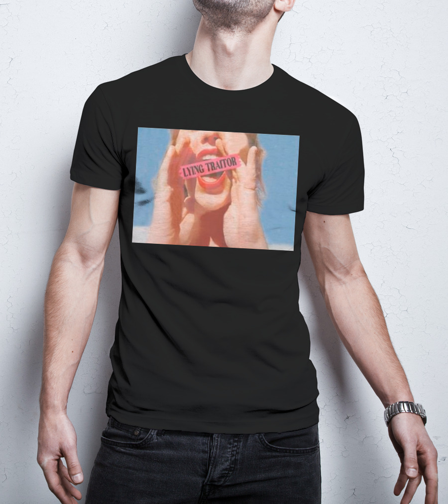 Lying Traitor Shouting Red Lips Hand Gestures T-Shirt