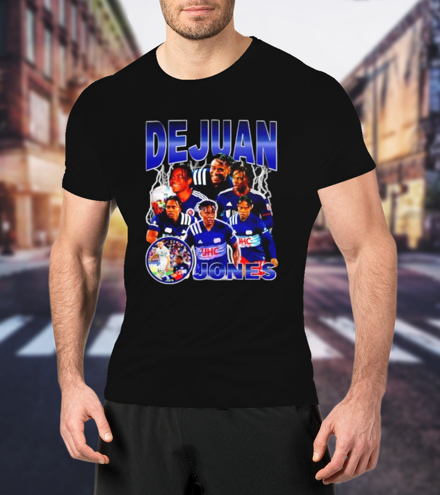 DEJUAN JONES Soccer Bootleg With JHC Logo And Lightning Background T-Shirt