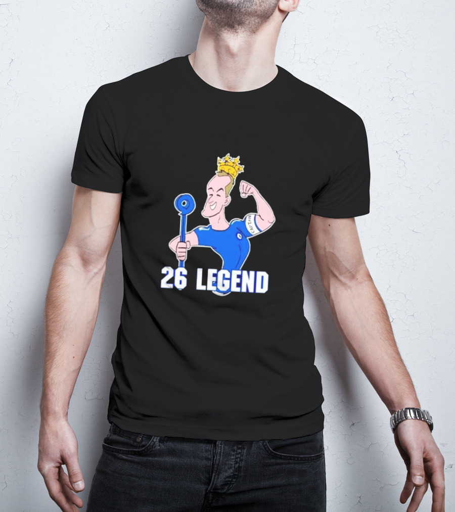 26 Legend Cartoon Crowned Football Captain T-Shirt