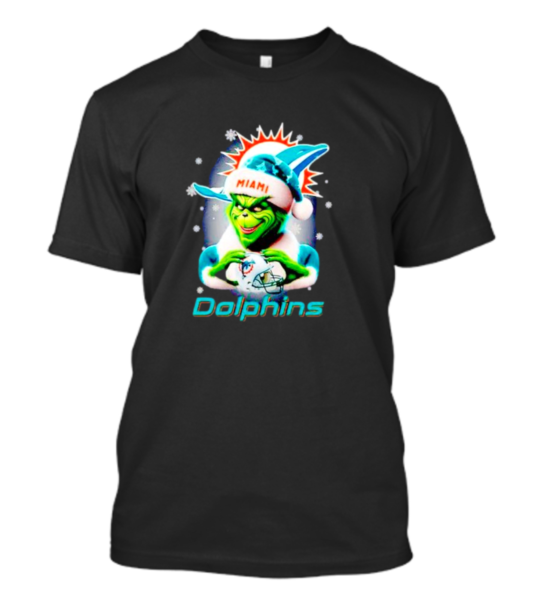 The Grinch Santa Miami Dolphins Christmas T-Shirt
