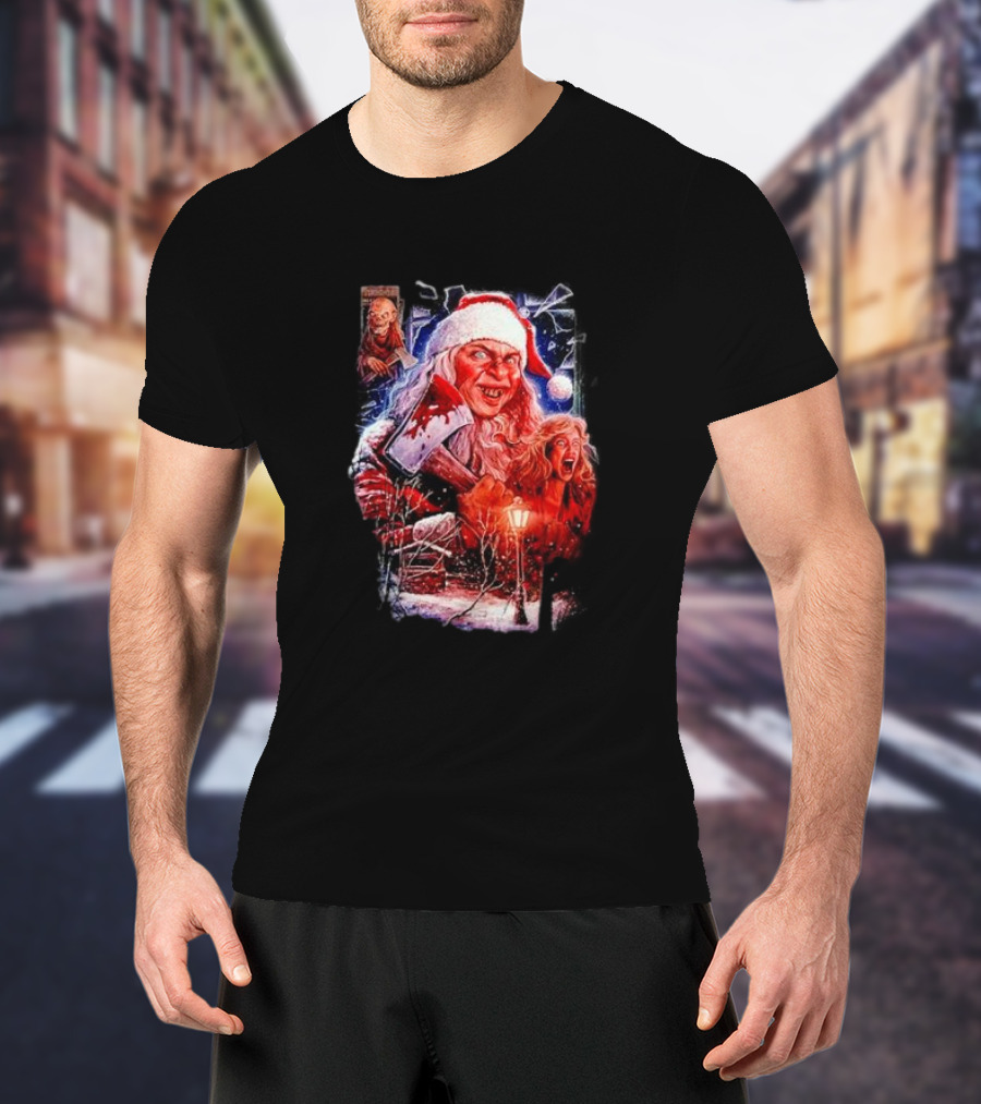 Silent Night Deadly Santa Horror Scene T-Shirt