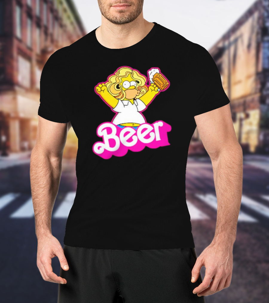 Beerbie Homer Simpson Beer Barbie T-Shirt