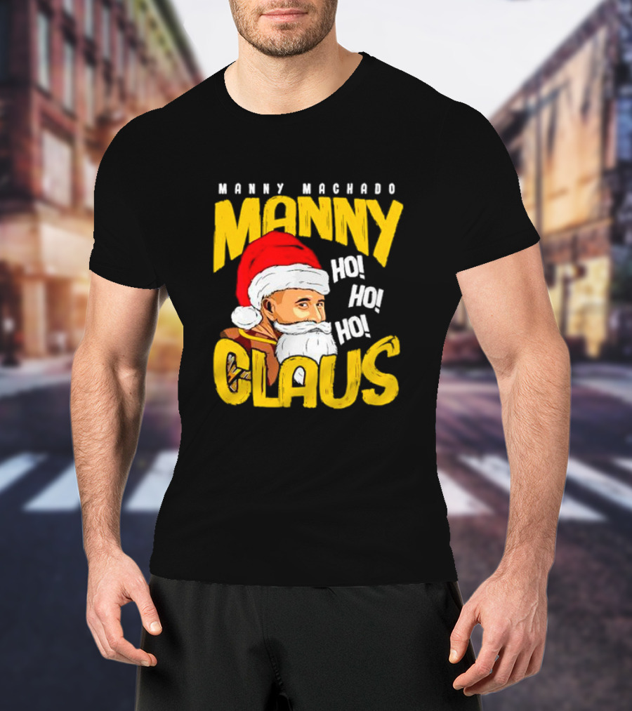 Manny Machado Manny Claus Santa Hat Ho Ho Ho T-Shirt