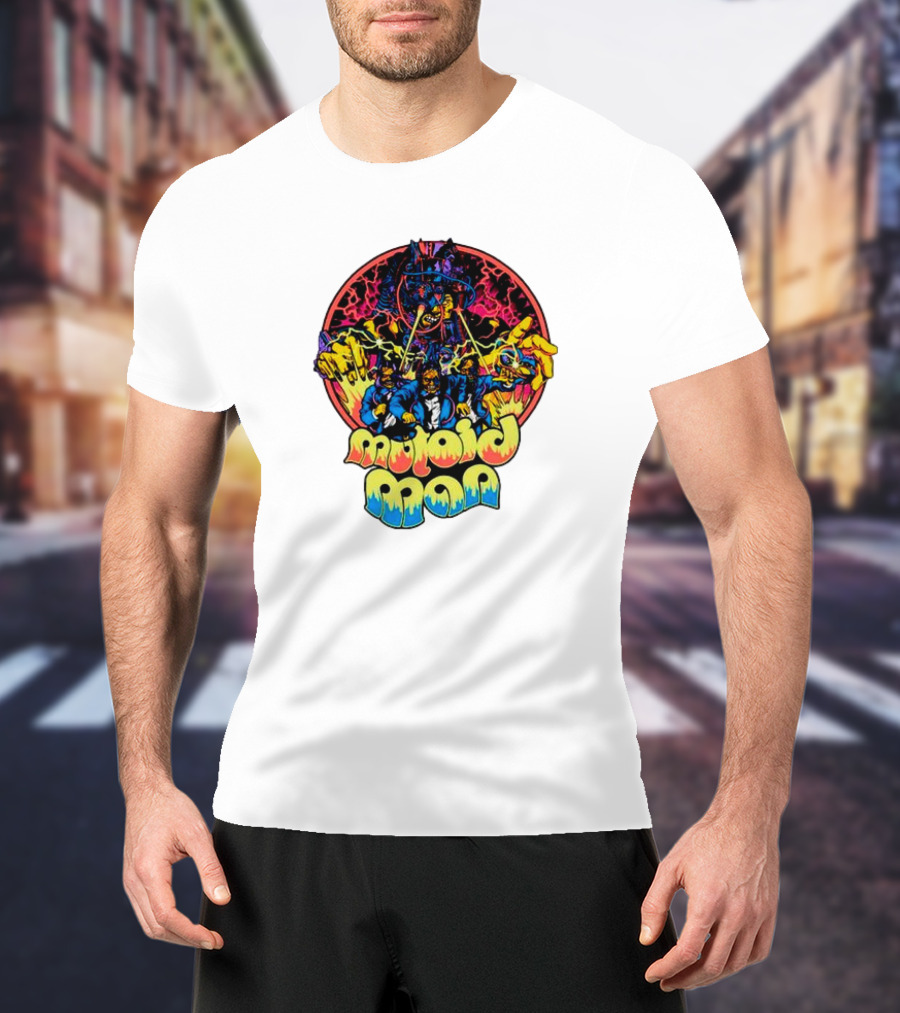 Mutoid Man CoTV Psychedelic Comic Style Superheroes With Lightning And Fiery Hands T-Shirt