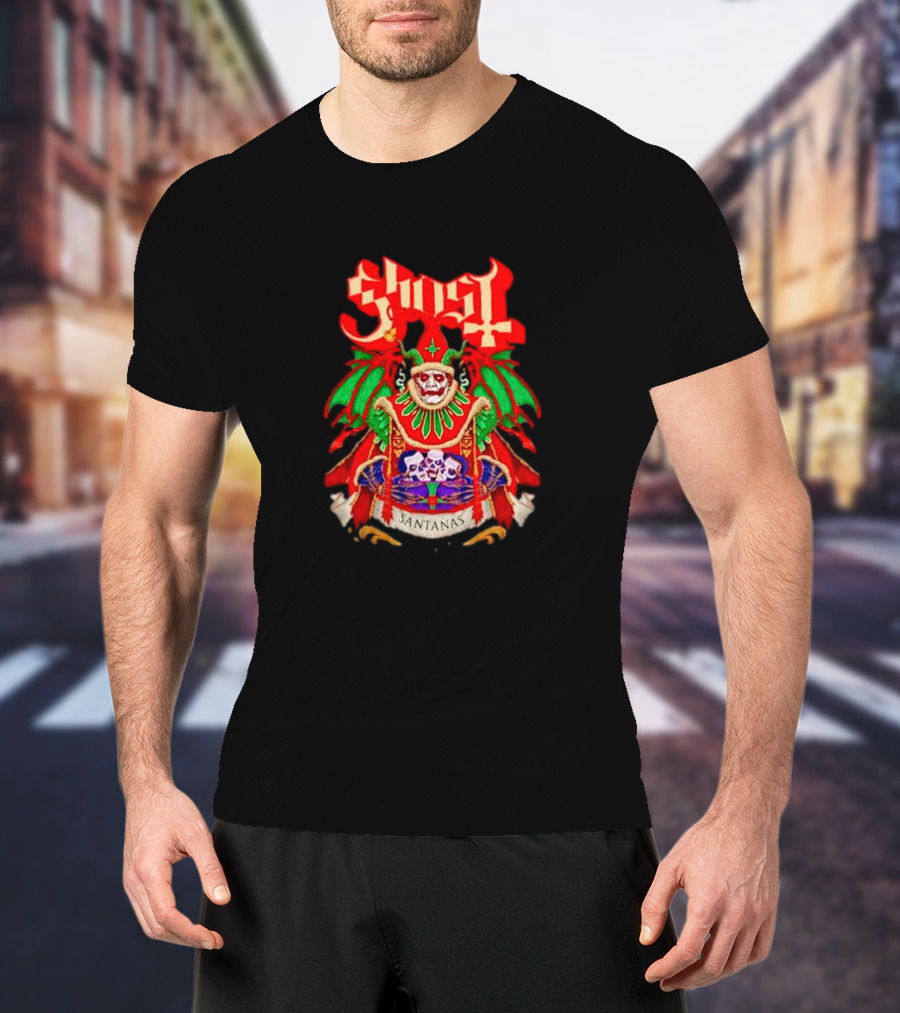 Ghost Santa Claus Santanas Yuletide Feast Christmas Skulls T-Shirt