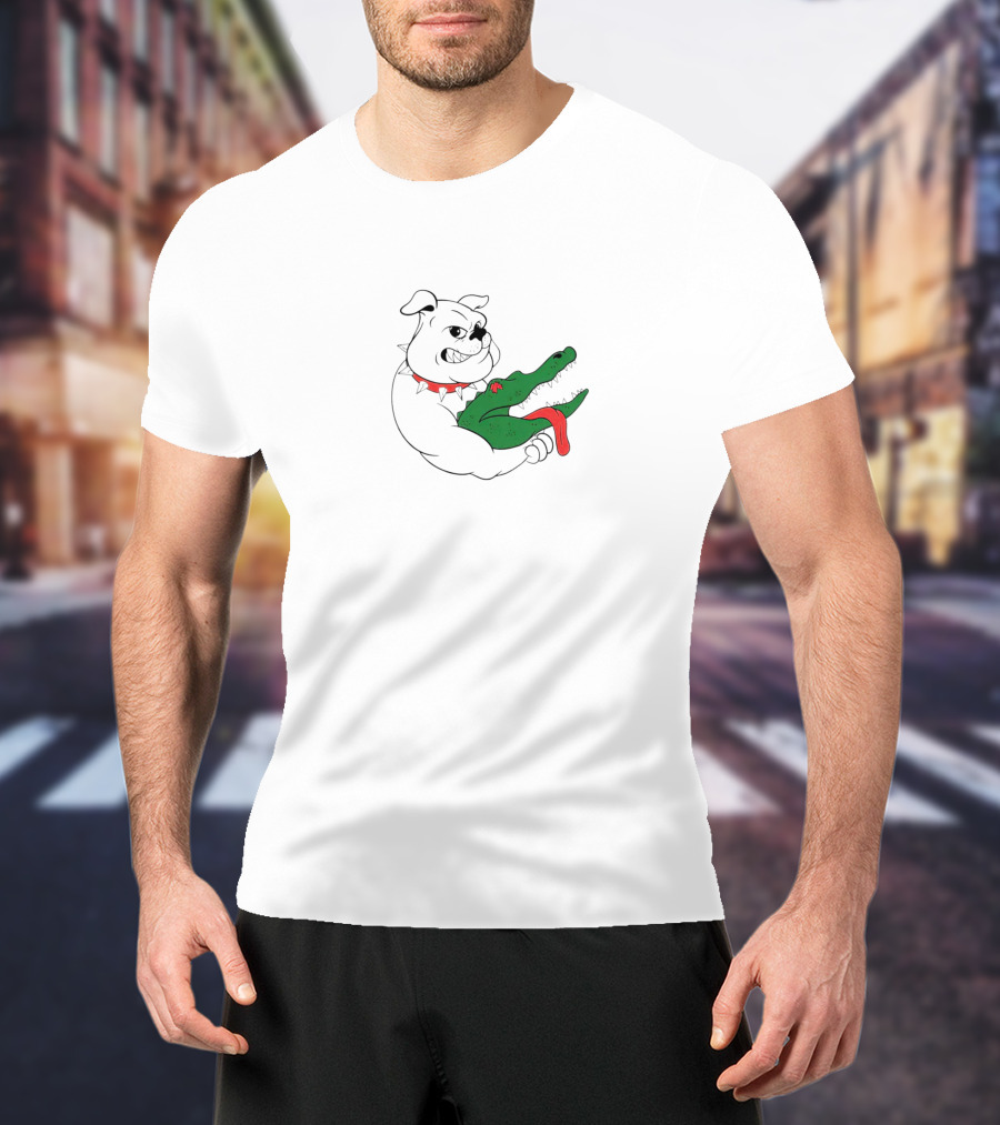 Choke-Out Ga Bulldog Holding Crocodile T-Shirt