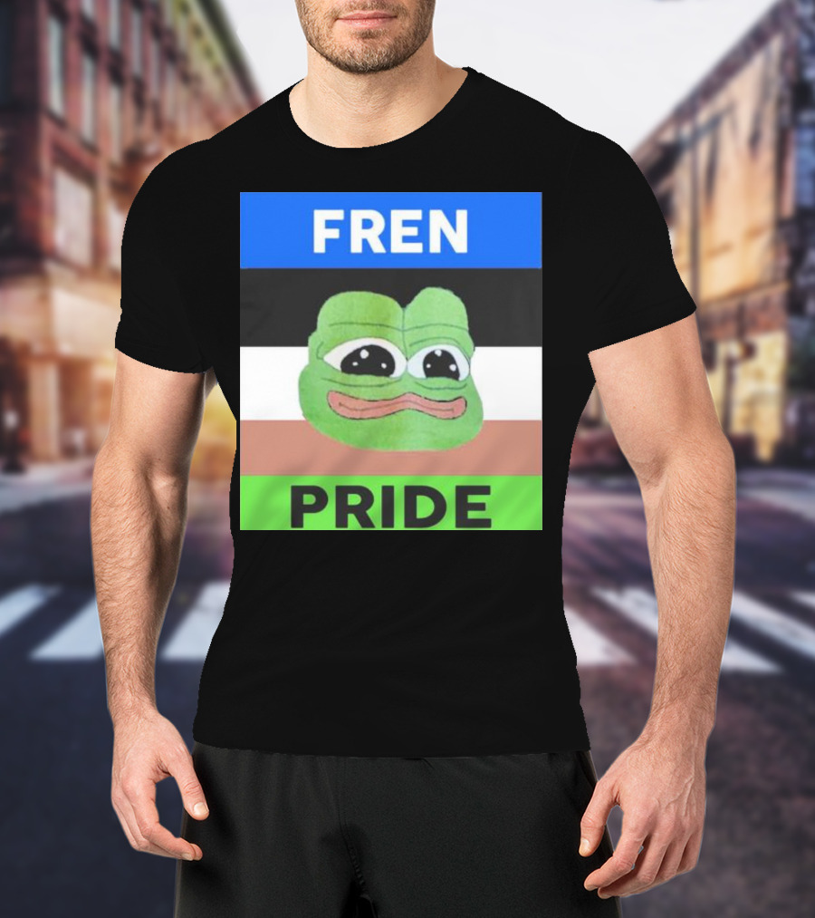 Fren Pride Frog Pepe Memetic Ally Flag Colors T-Shirt