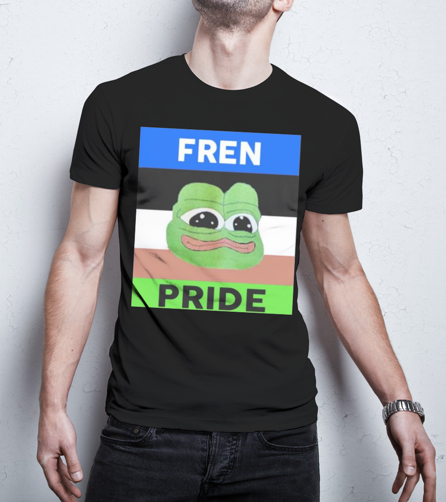 Fren Pride Frog Pepe Memetic Ally Flag Colors T-Shirt