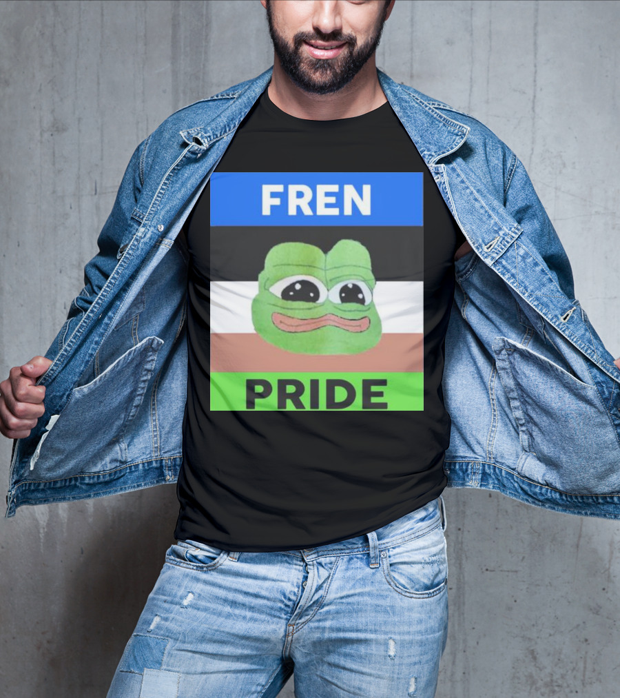 Fren Pride Frog Pepe Memetic Ally Flag Colors T-Shirt