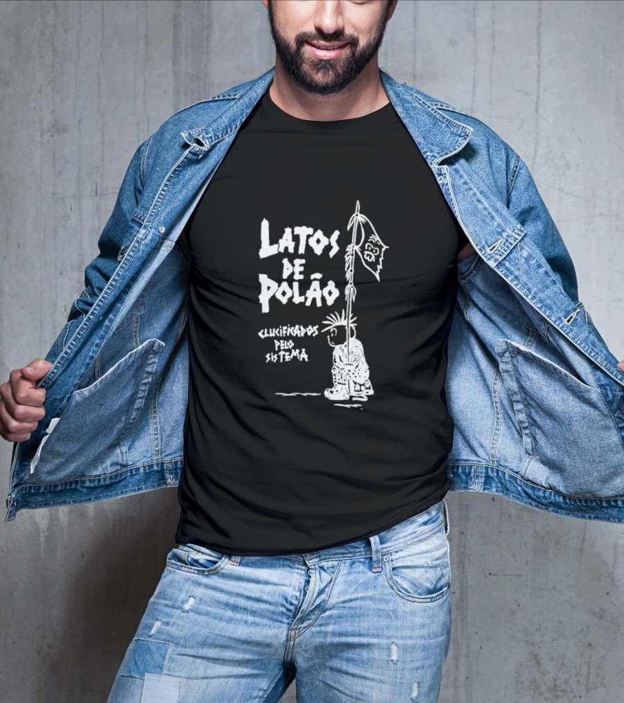 Latos De Polão Clucificados Pelo Sistema 89 Flag Cartoon Drawing T-Shirt