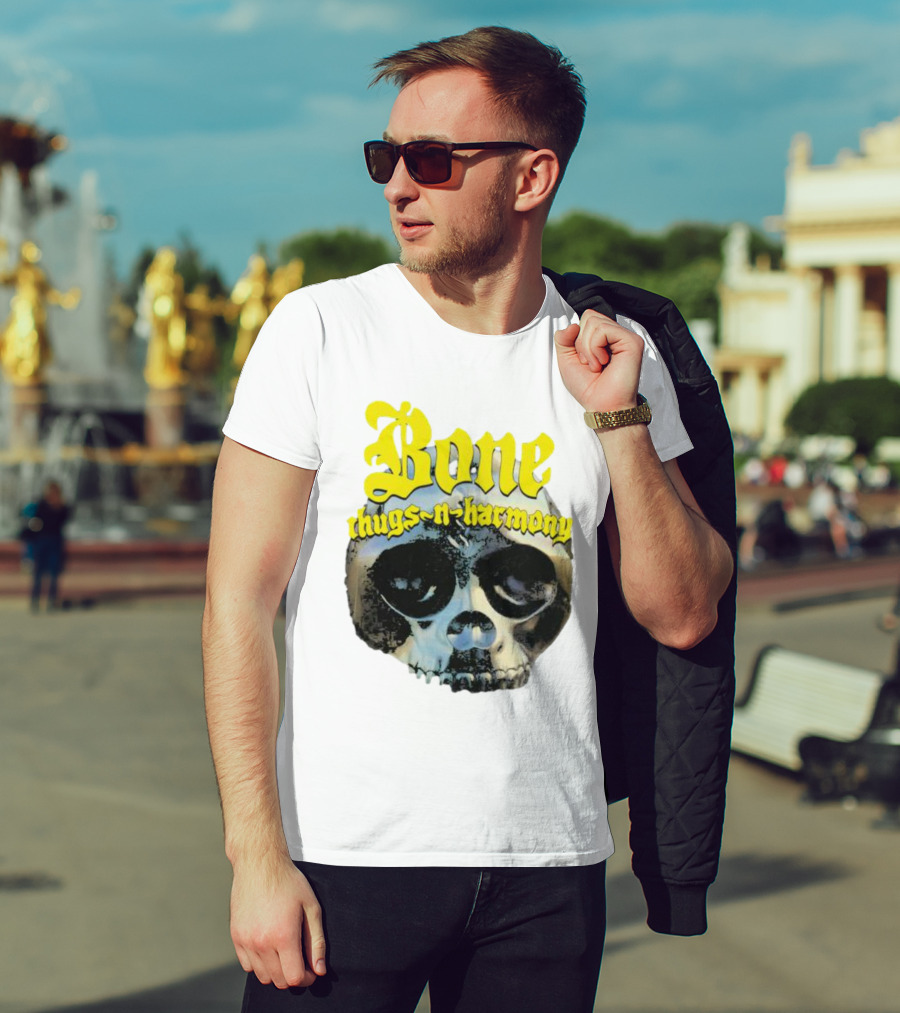 Los Angeles Lakers Bone Thugs-N-Harmony Thuggish Ruggish Skull T-Shirt