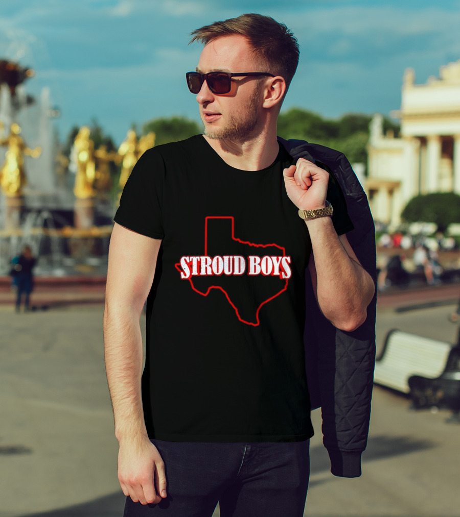 Stroud Boys Texas Outline In Red T-Shirt