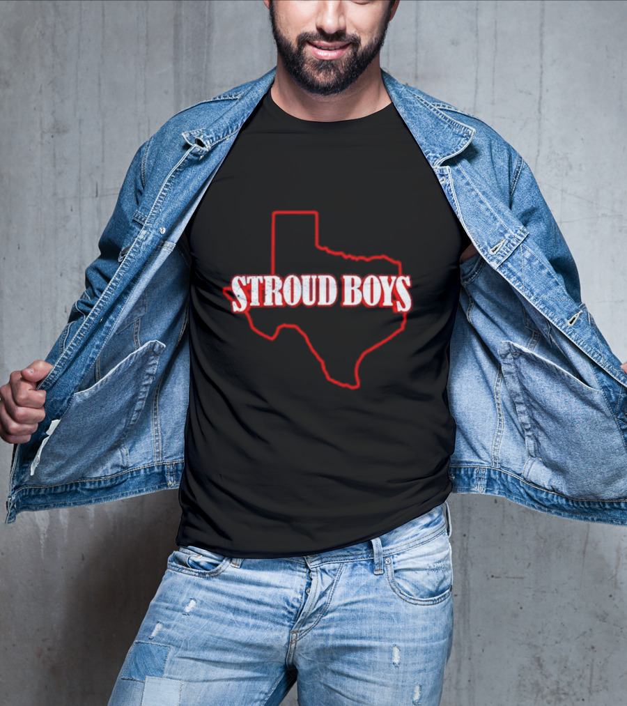 Stroud Boys Texas Outline In Red T-Shirt