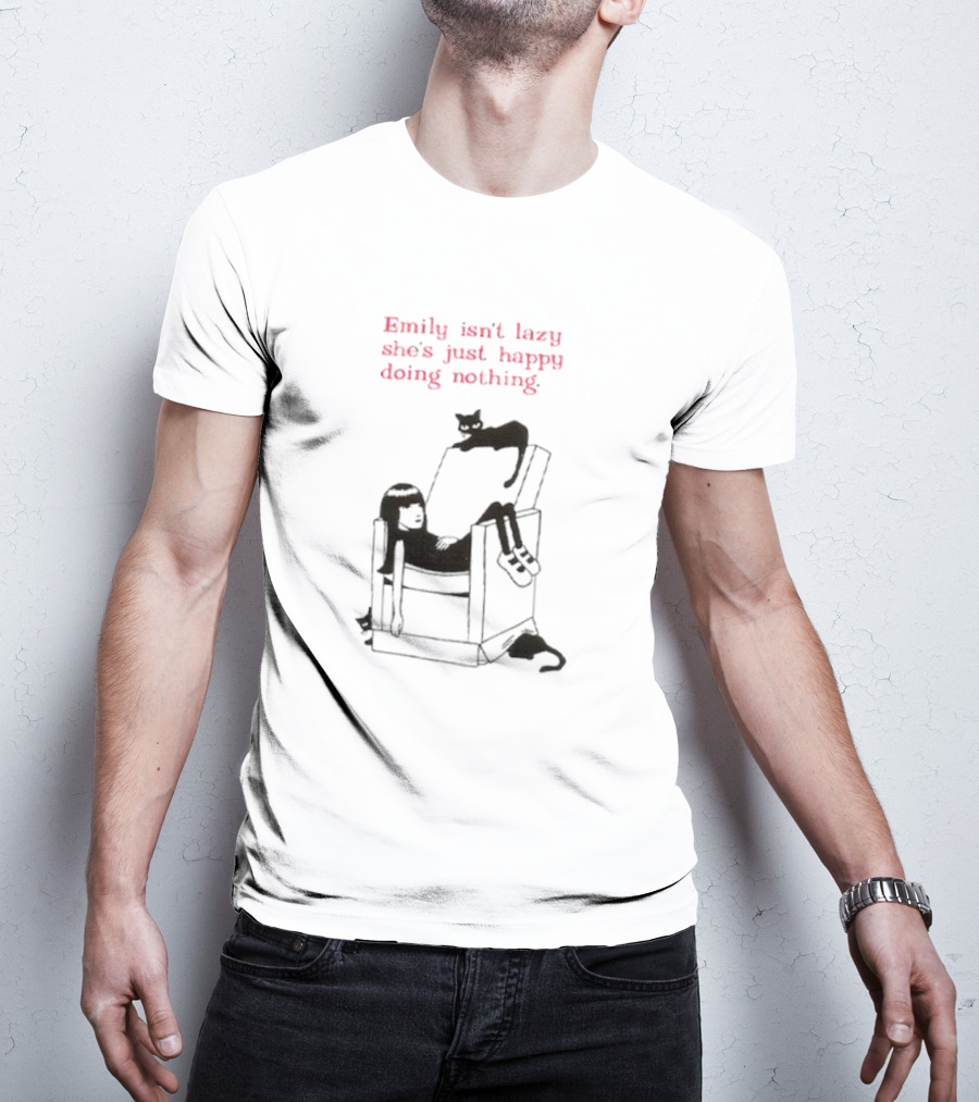 Emily Isn’t Lazy She’s Just Happy Doing Nothing Chair And Cat T-Shirt