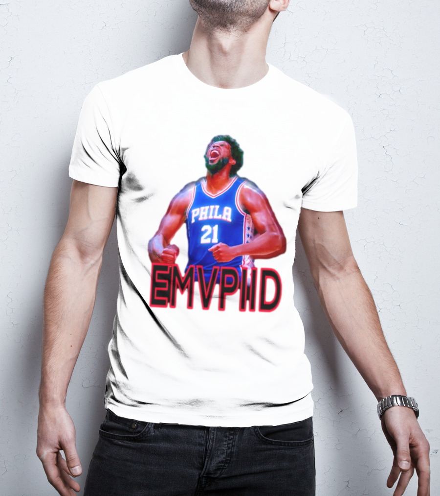 EMVPIID Joel Embiid Philadelphia 76ers Phila 21 T-Shirt