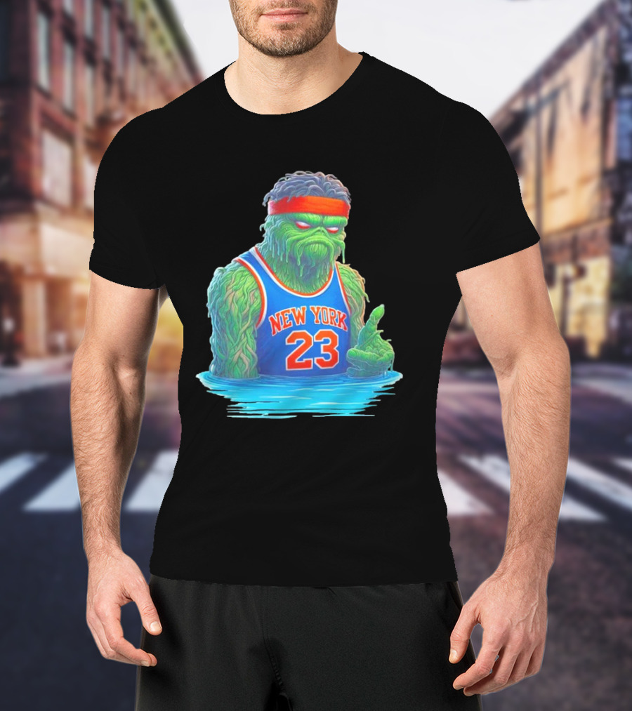 Mitchell Robinson New York Knicks Blockness Monster 23 Iconic Monster T-Shirt
